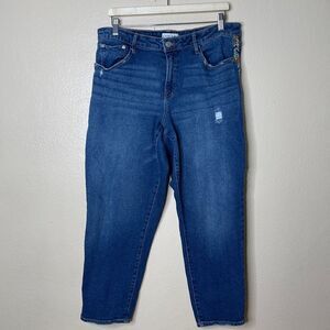 Knox Rose Jeans Women's 14 Cropped Ankle Embroidered Embellished Straight Leg